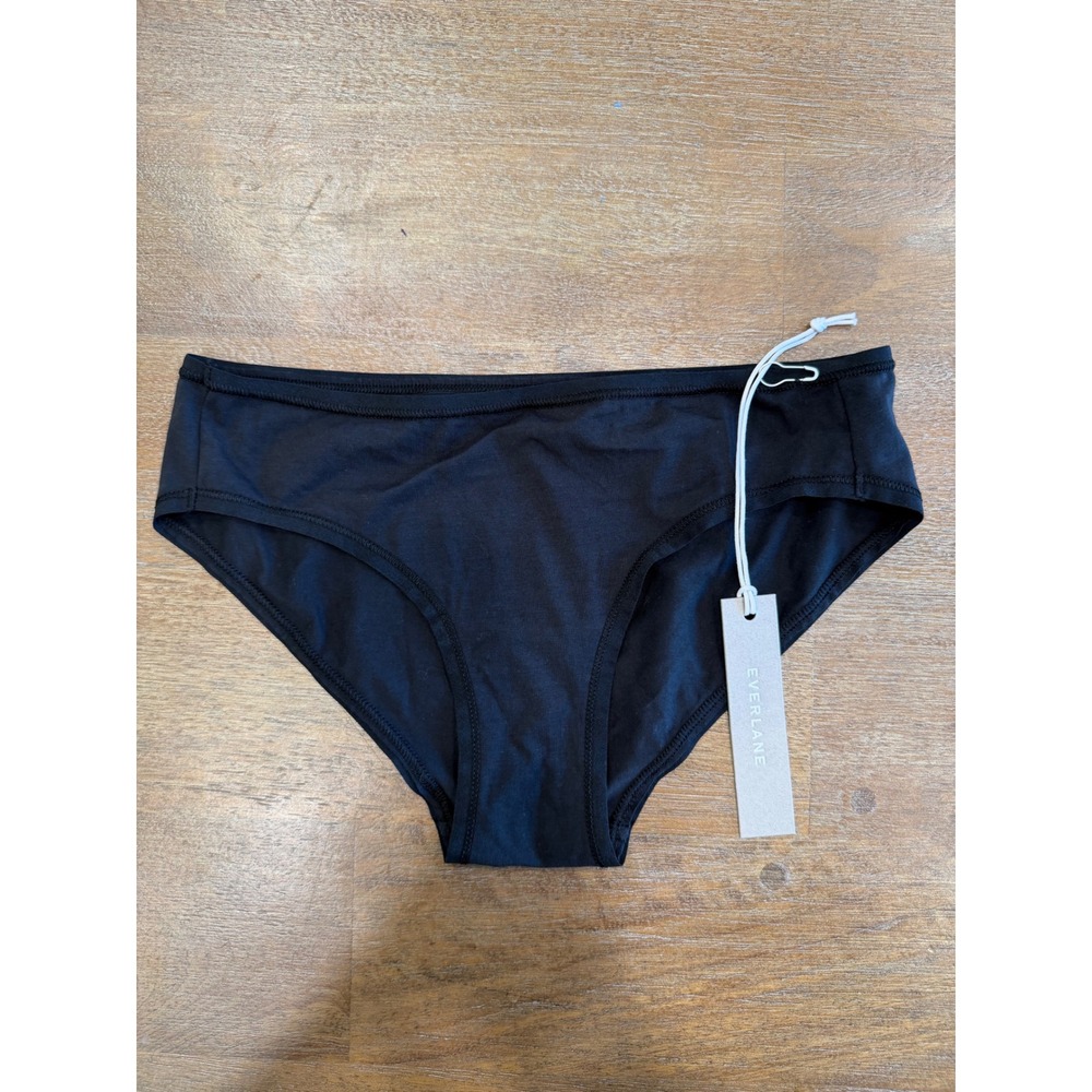 Everlane Cotton Hipster Underwear Black XS Supima Cotton Low Rise Panty NWT